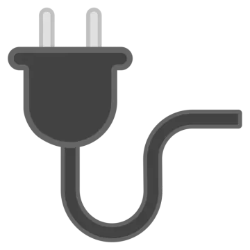 a black and white illustration of a plug