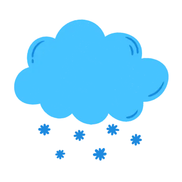 a blue cloud with snow on it