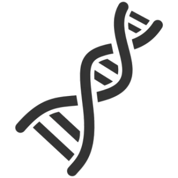a black and white dna icon