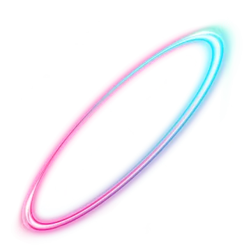 a pink and blue ring on a white background