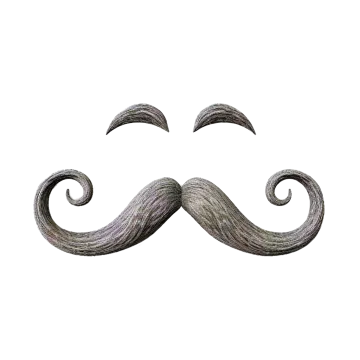 a black mustache on a white background