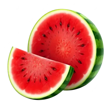 two slices of watermelon on a white background