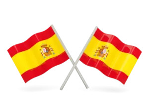 two spanish flags on a white background