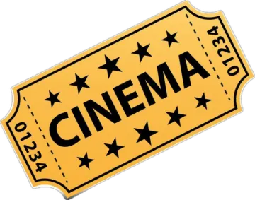 a yellow cinema ticket with stars