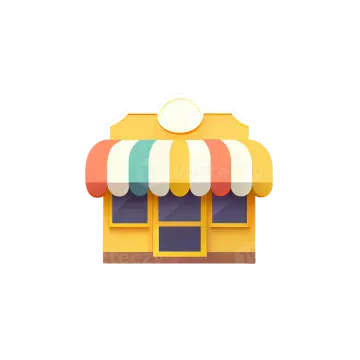 an icon of a store with aws