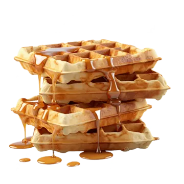 a stack of was with syrup on top