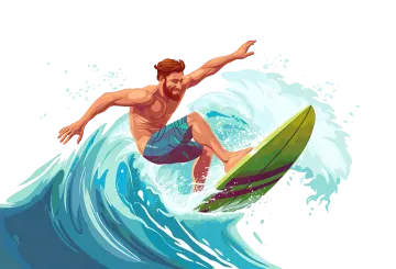 a man surfing on a wave in the ocean