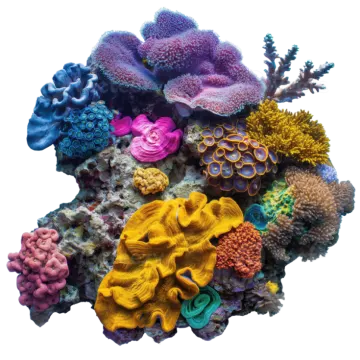 colorful corals on a white background