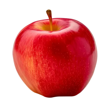 a red apple on a white background