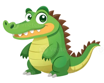 a cartoon crocodile with its mouth open