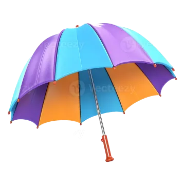 a colorful umbrella on a white background