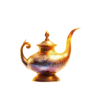 a gold - plated teapot and cover