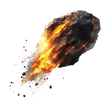 a large rock with fire coming from it