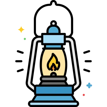 an illustration of a lantern with a fire inside