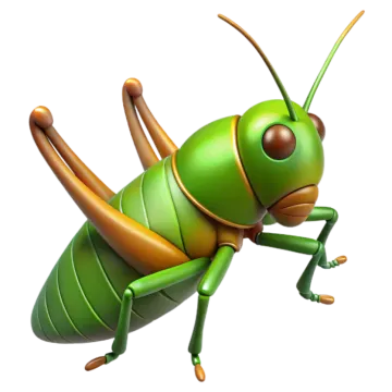 an illustration of a green grasshopper