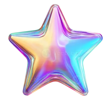 a rainbow colored star on a white background