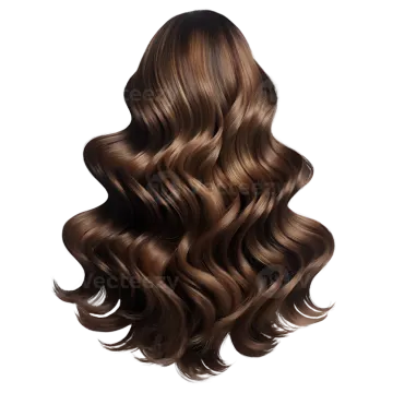 a woman's head with long brown hair