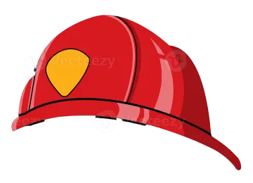 a red fireman's hat
