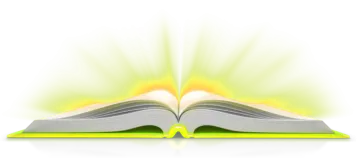 an open book with light coming out of it