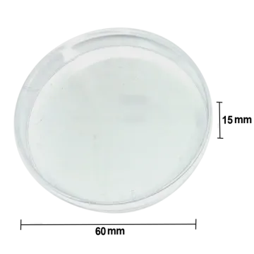 a round clear plastic container with a white lid