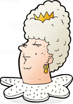an old lady with a crown on her head