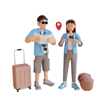 a man and woman standing next to each other figures