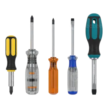 a set of screws and tools