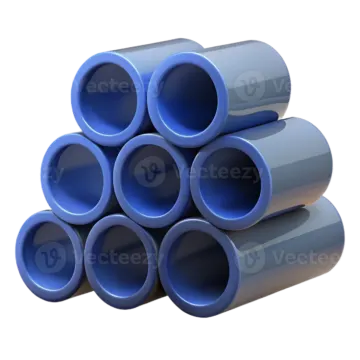 a pile of blue plastic pipes