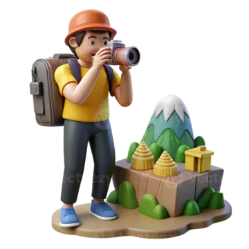 a man with a camera taking a photo