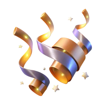 gold and silver ribbons