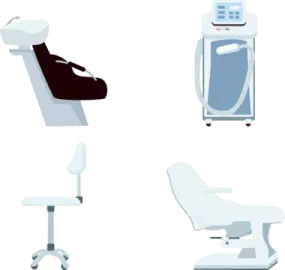 a set of different types of office chairs