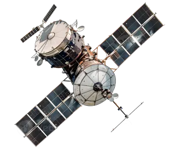 an artist's rendering of the voyager satellite system