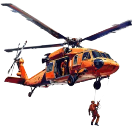 a helicopter that is flying in the air