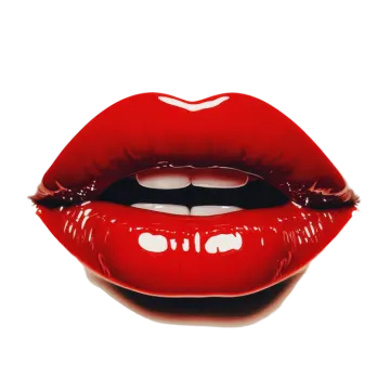 a woman's mouth with red lipstick on it