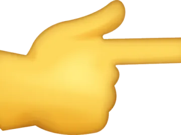 a yellow hand pointing towards the viewer