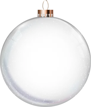 a glass christmas orname with snow on it
