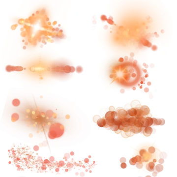a bunch of different colored circles and dots