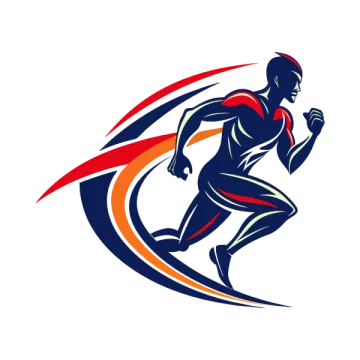 illustration of a running man viewed from side on isolated background done in retro style