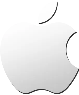 an apple logo on a white background