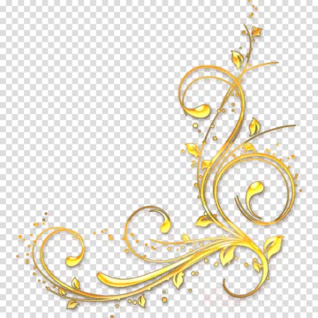 a gold swirl design on a transparent background