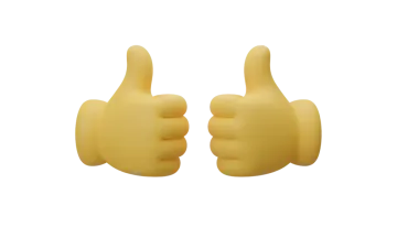 a pair of thumbs on a white background