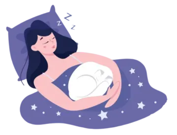 a woman sleeping in bed with her head on the pillow