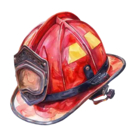 a drawing of a firefighter's helmet