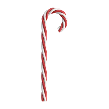a candy cane with red and white stripes