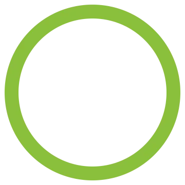 a green circle with a white background