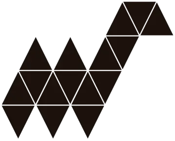 a black and white image of three triangles