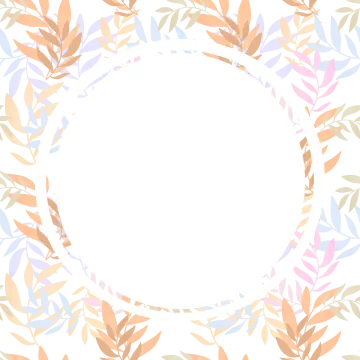 a circular frame with leaves on it