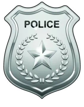 a police badge on a white background