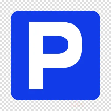 a blue parking sign with the letter png