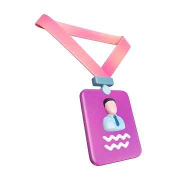 a purple medal with a pink ribbon around it
